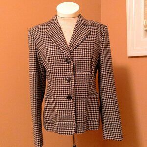 MaxMara Virgin Wool and Cashmere Houndstooth Blazer